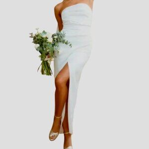 Lady Pipa  Strapless Maxi Dress White Party